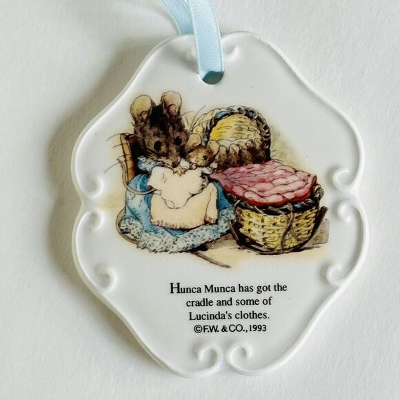 Vtg Beatrix Potter Hunca Munca Mother Mouse Ceramic Hanging Xmas Ornament 1993 - Picture 6 of 7